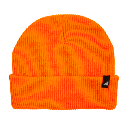 Toddler Acrylic Cuff Hat – Soft Knit Beanie in bright orange, designed for warmth and comfort for toddlers ages 1–3.