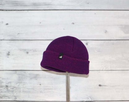 Toddler Acrylic Cuff Hat – Soft Knit Beanie in vibrant purple color, perfect for keeping little ones cozy.