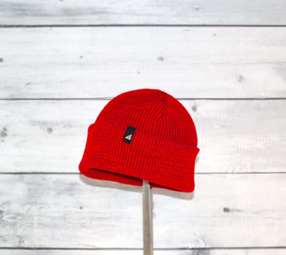 Toddler Acrylic Cuff Hat – Soft Knit Beanie in bright red color, perfect for keeping toddlers warm during chilly outings.