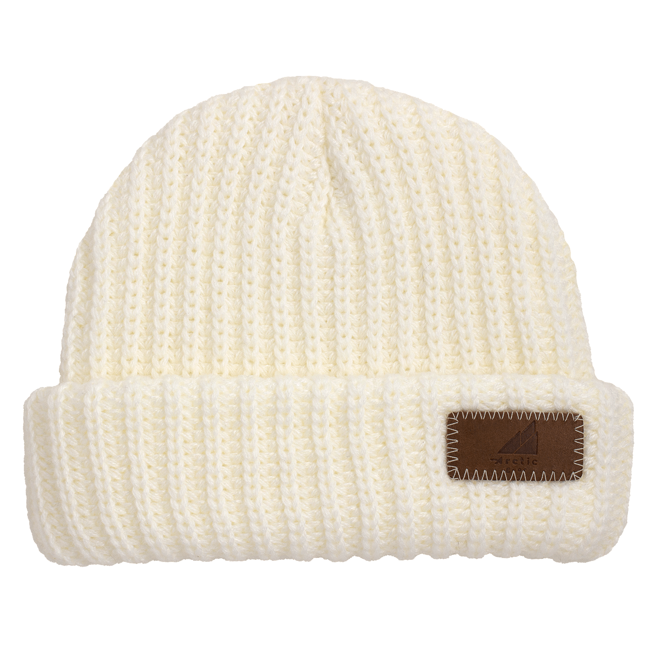 Toddler Acrylic Ribbed Cuff Hat – Soft, Stretchy & Made to Give in white with ribbed design.