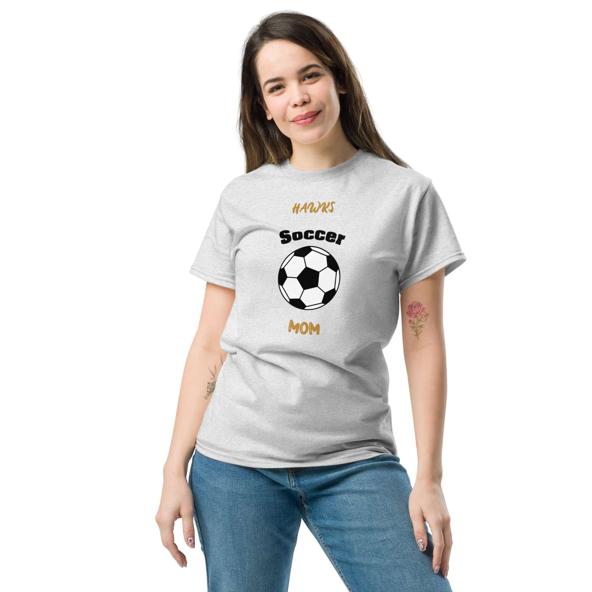 Soccer Mom tee for fans, featuring a soccer ball design, perfect for showing support at youth games.