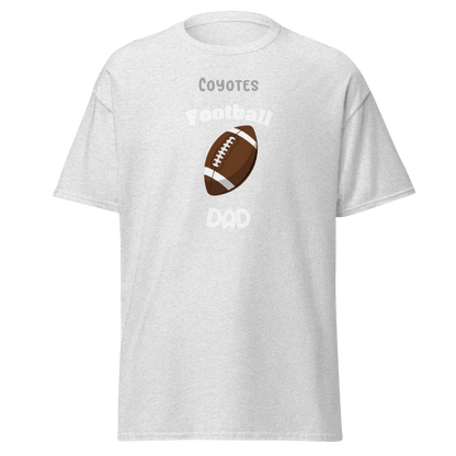 Personalized Coyotes football dad tee shirt, perfect for proud supporters and game day fans.