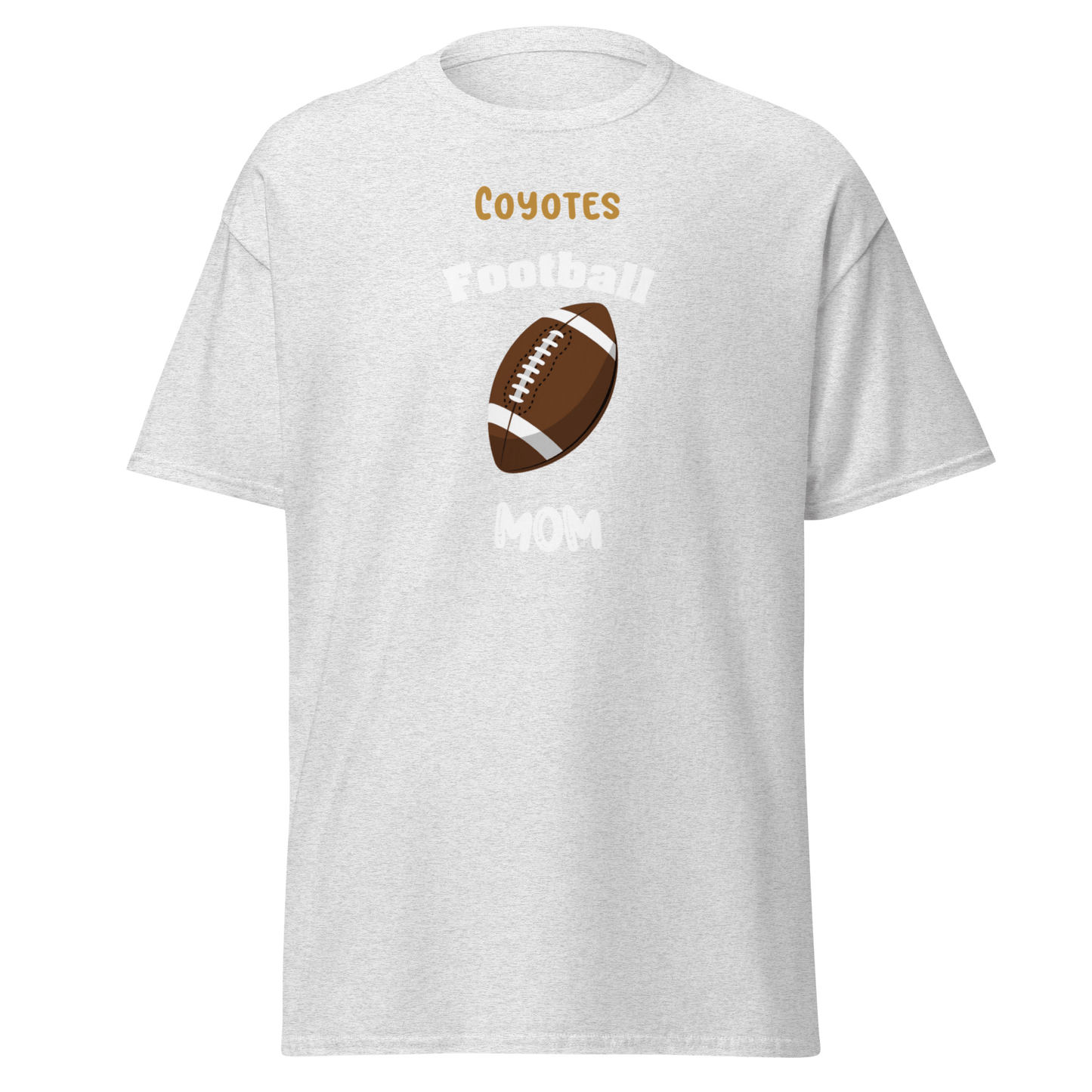 Personalized Coyotes Football Mom tee, perfect for proud sports fans and game day wear.