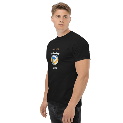 Custom black volleyball tee for proud dads featuring bold logo and comfortable fit.