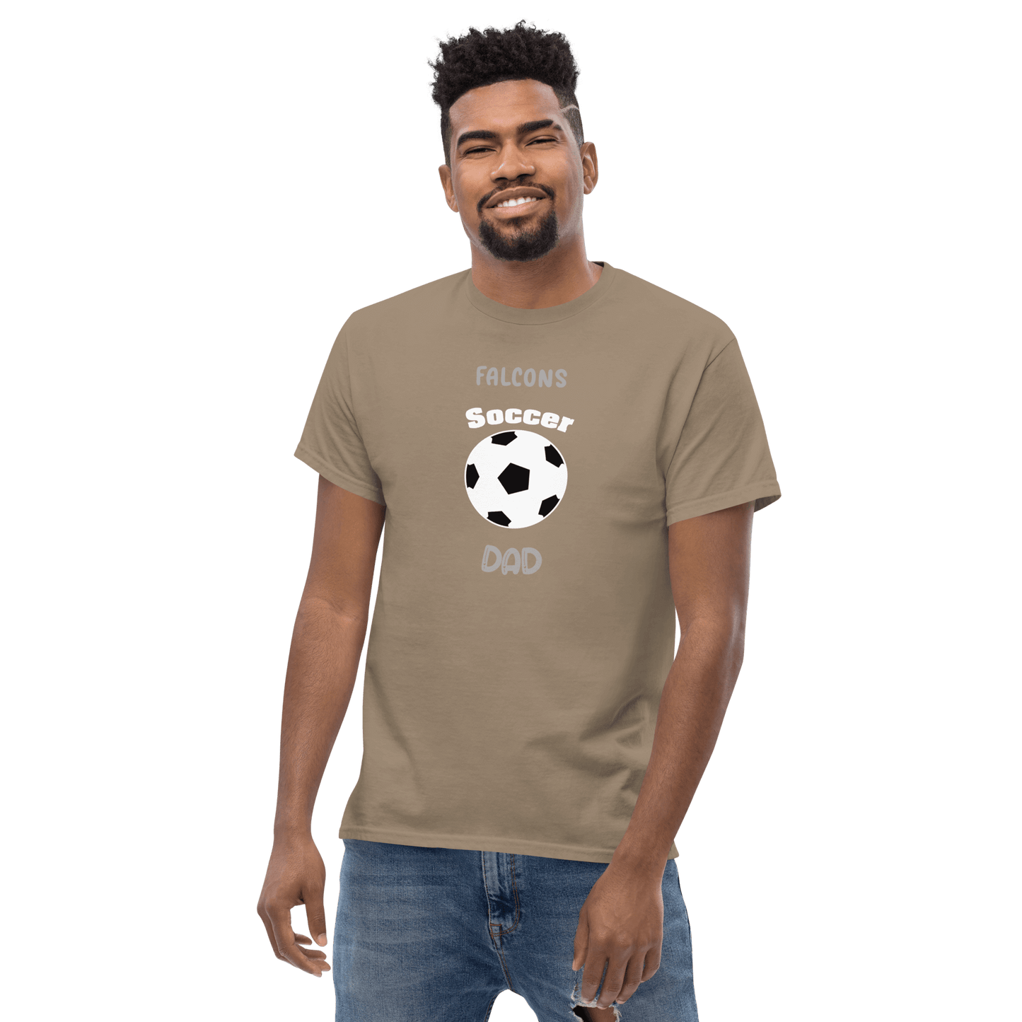 Soccer Dad tee featuring a soccer ball design, perfect for proud parents supporting their youth soccer teams.