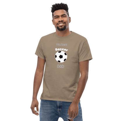 Soccer Dad tee featuring a soccer ball design, perfect for proud parents supporting their youth soccer teams.