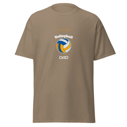 Custom volleyball dad tee featuring a volleyball graphic, perfect for showing game day support.