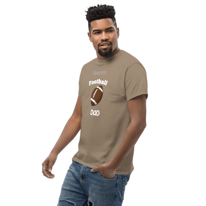 Personalized football dad tee for supporters, casual style for game day or everyday wear.