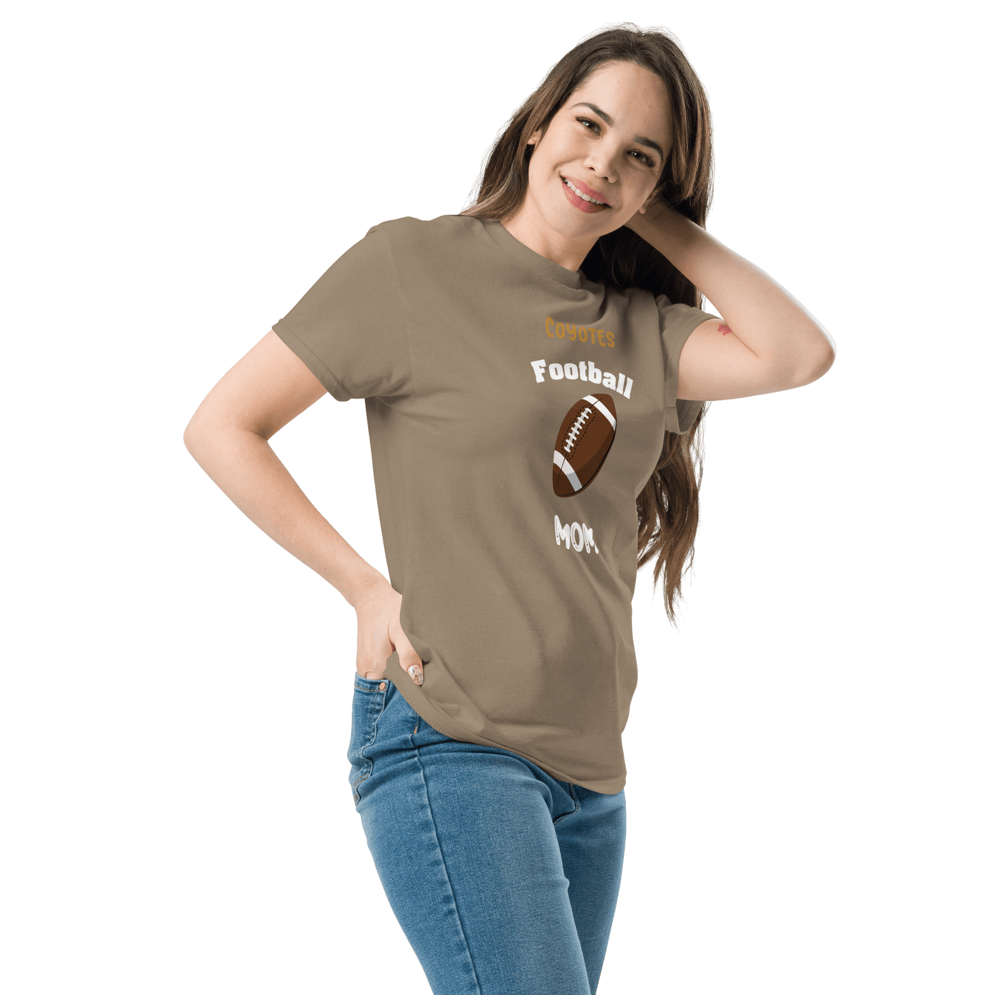Personalized football supporter tee for proud moms, featuring a stylish design and comfortable fit.