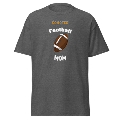 Personalized Coyotes Football Mom tee for proud supporters, perfect for game day and celebrating youth leagues.