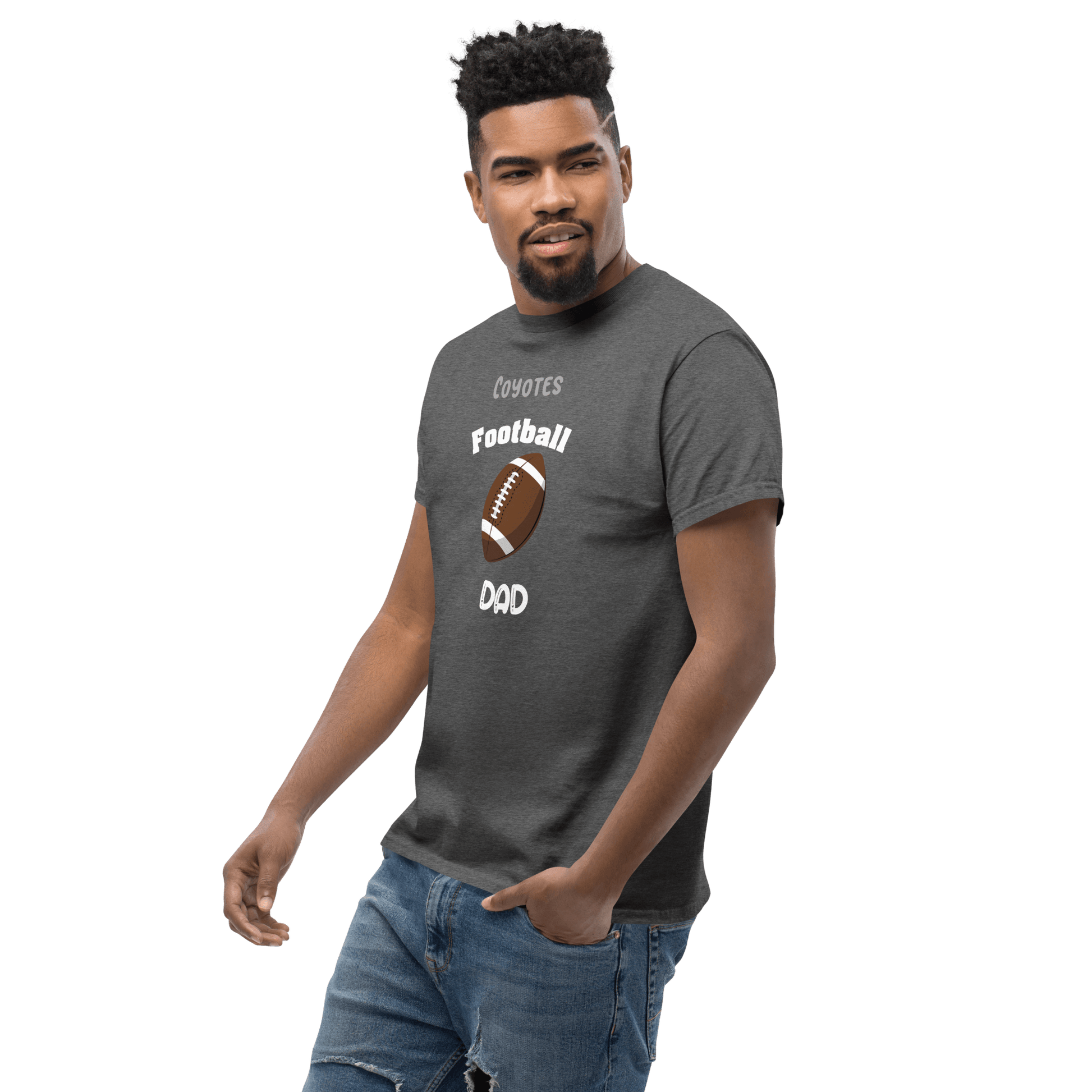 Personalized football tee for dads, showcasing pride in team spirit and style, perfect for game day and casual outings.