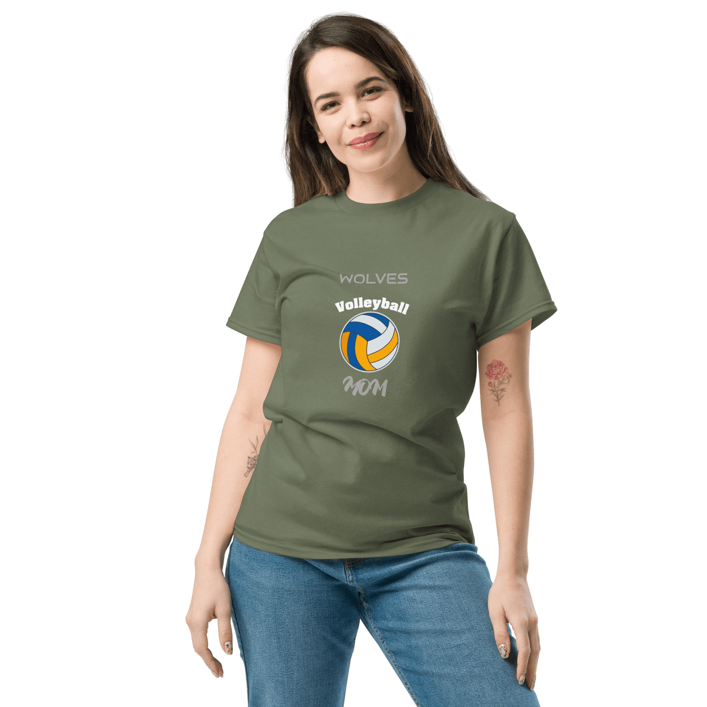 Custom Wolves Volleyball Mom Tee, perfect for proud parents supporting their team on game day.
