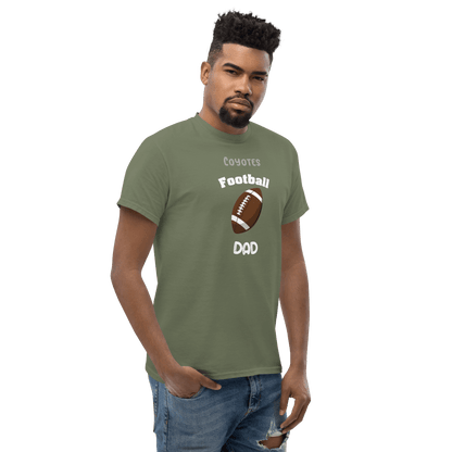 Personalized football dad tee featuring coyote graphics, perfect for game day and supporter pride.