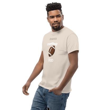Personalized football dad tee featuring 'Coyotes' logo, ideal for proud football supporters and fans.
