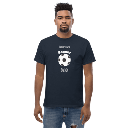 Custom Falcons Soccer Dad tee, perfect for supporting youth soccer teams on game day.