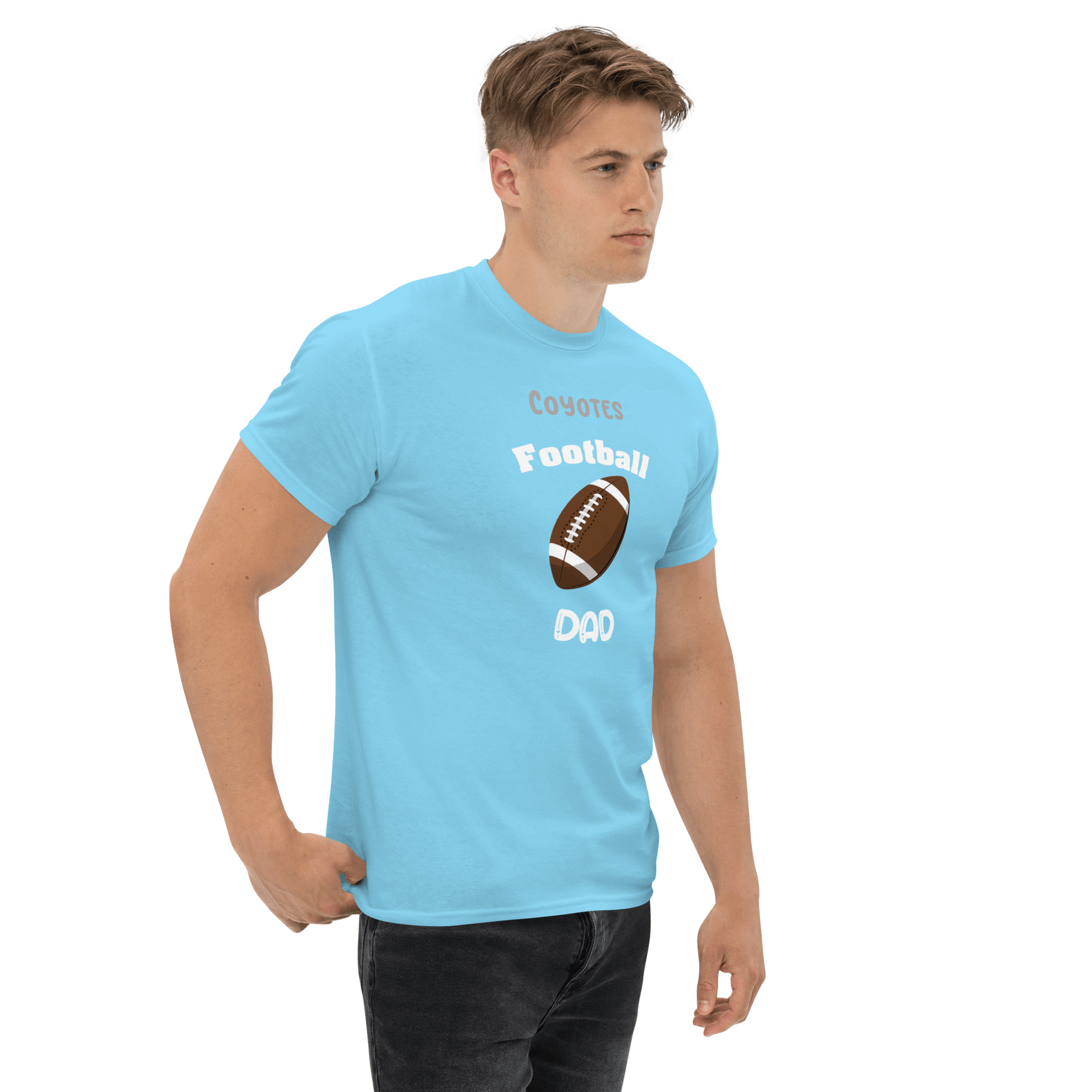 Personalized Coyotes Football Dad tee for proud sports fans, perfect for game day and everyday wear.