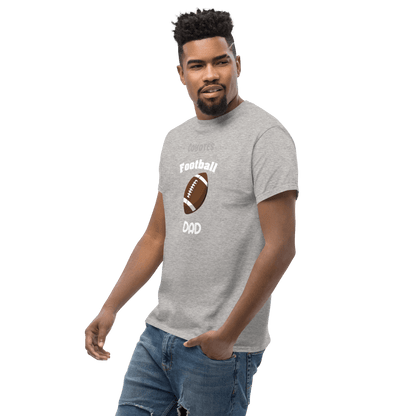 Gray personalized football dad tee, perfect for cheering from the bleachers or game day celebrations.