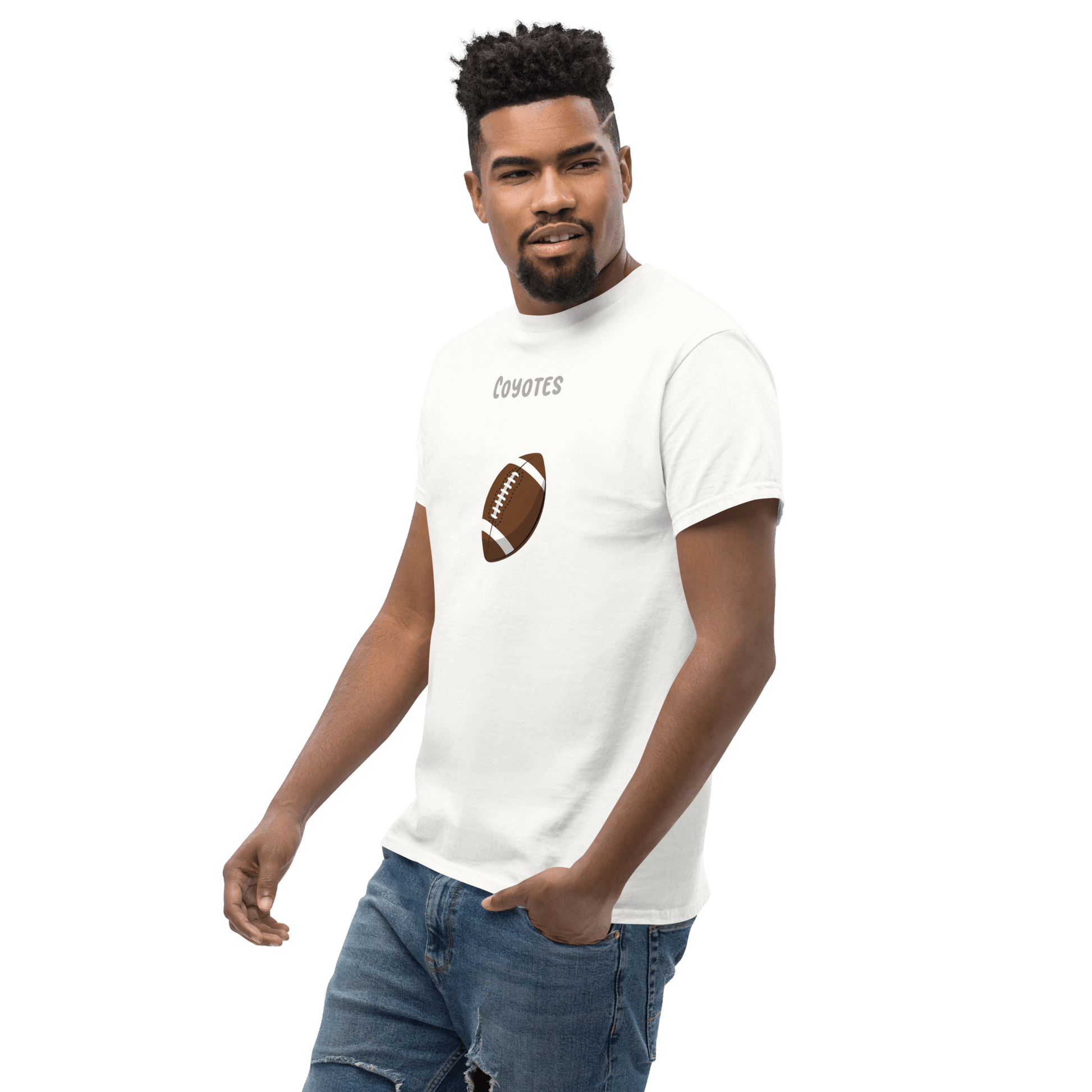 Personalized football supporter tee for fans, featuring a 'Coyotes' design and football graphic.