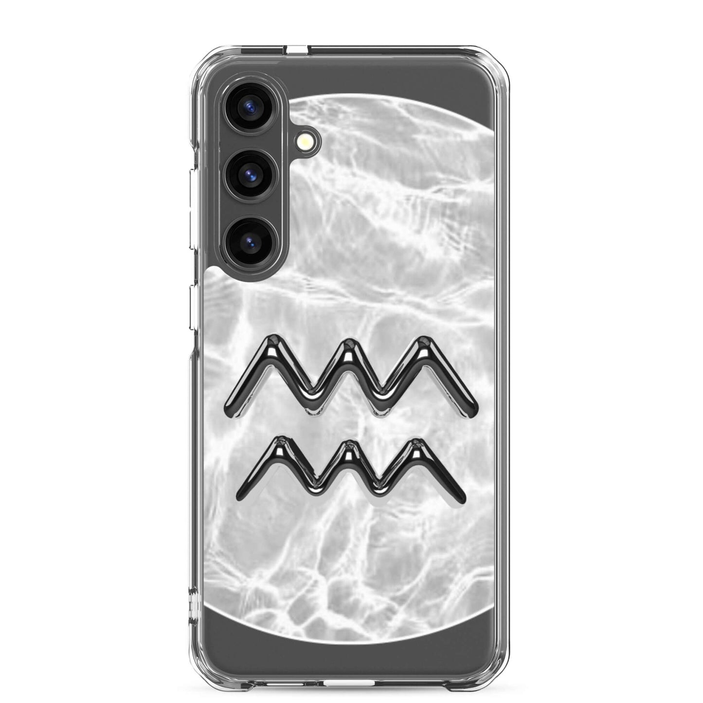 Zodiac Aquarius Samsung Phone Case in Ripple Marble design, offering sleek protection with a unique cosmic style.