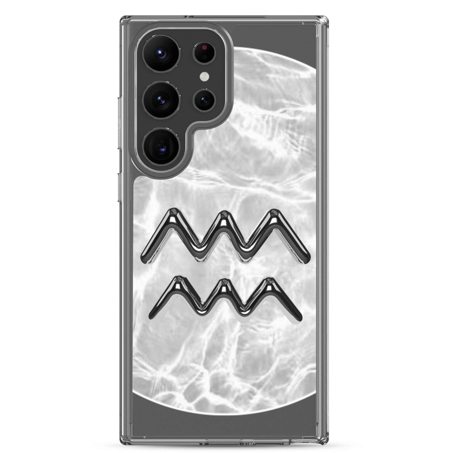 Zodiac Aquarius Samsung Phone Case with Ripple Marble finish, showcasing water-inspired design and sleek protection.