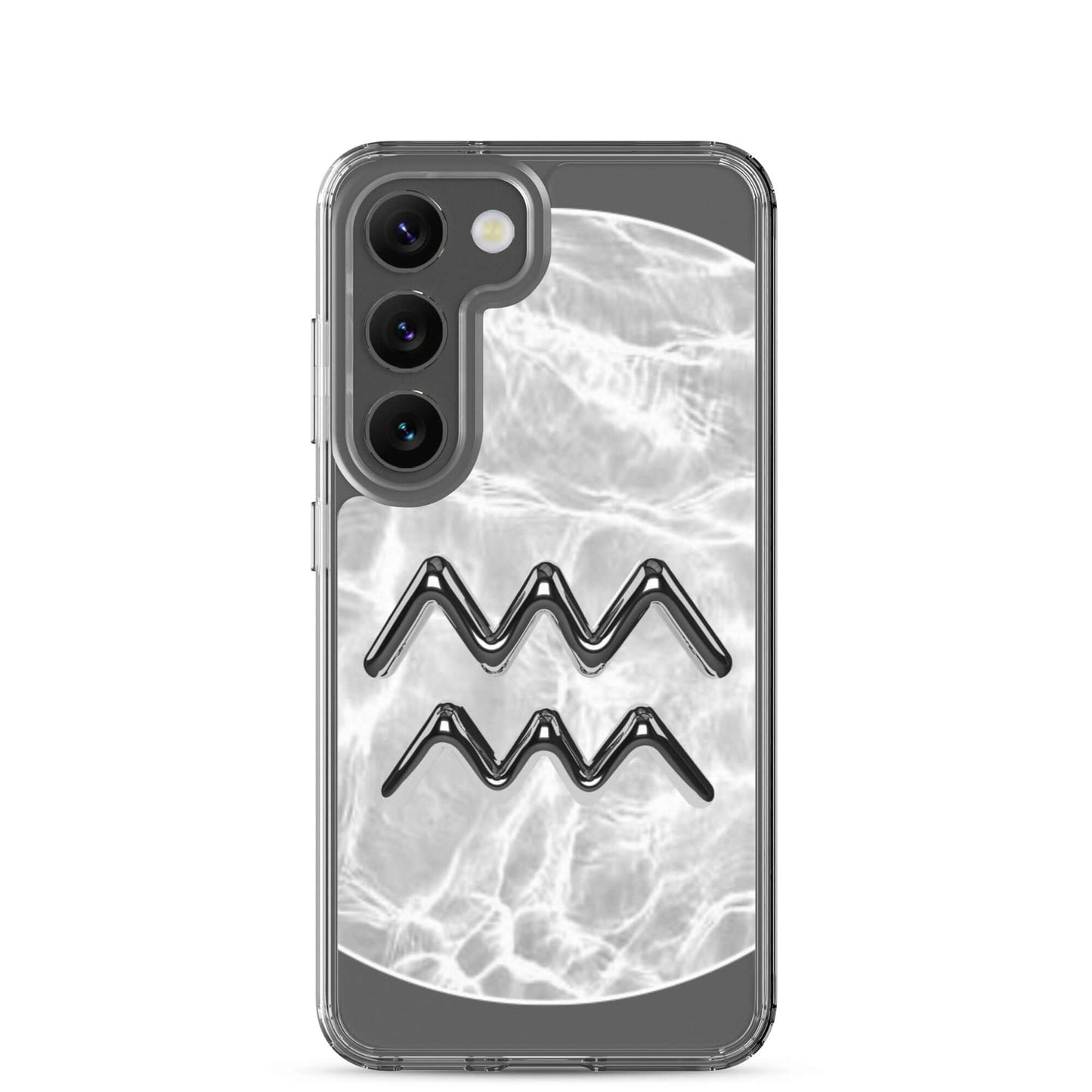 Zodiac Aquarius Samsung Phone Case featuring Ripple Marble design and sleek polycarbonate protection.