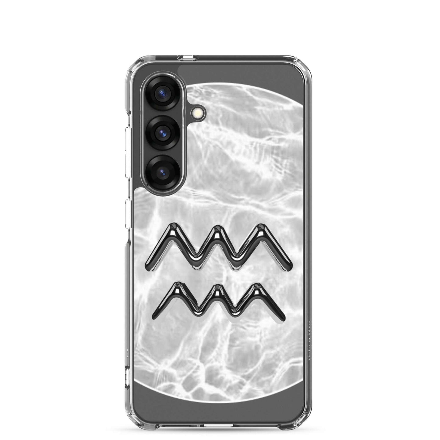Zodiac Aquarius Samsung Phone Case displaying Ripple Marble design with unique water bearer symbol.