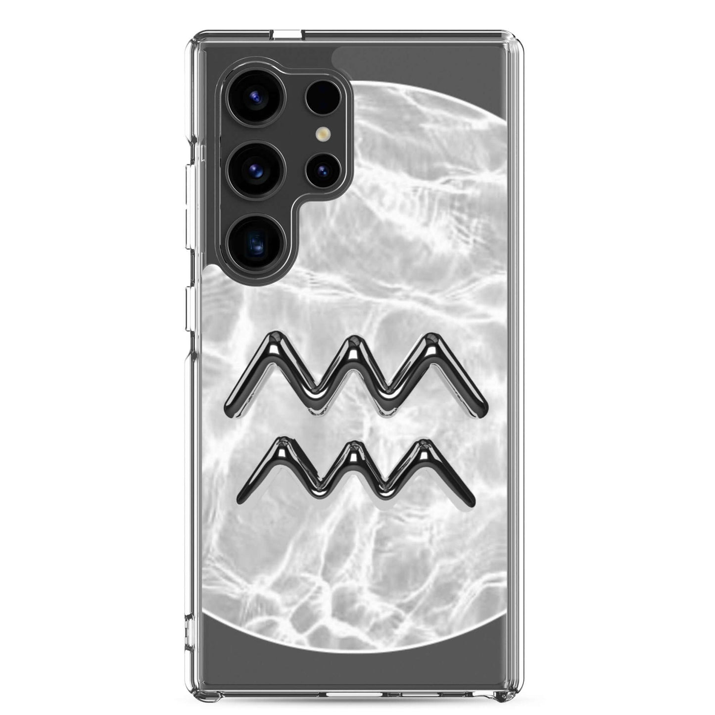 Zodiac Aquarius Samsung Phone Case with Ripple Marble design, showcasing sleek protection and innovative style.