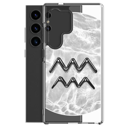 Aquarius Samsung Phone Case featuring Ripple Marble design and protective polycarbonate sides.