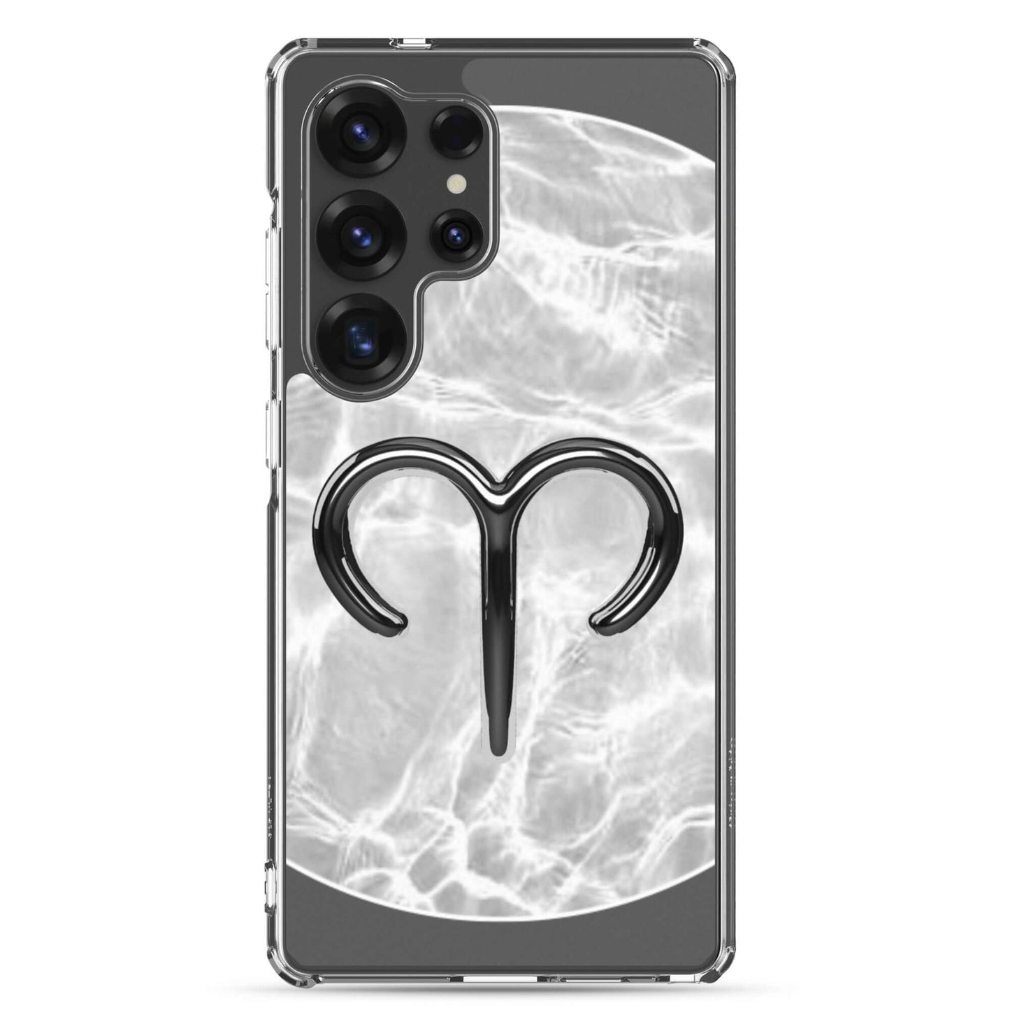 Zodiac Aries Samsung Phone Case with bold ram design and ripple finish, protecting your phone in style.