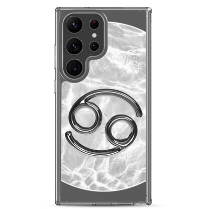 Cancer Zodiac Samsung Phone Case with ripple marble design and protective polycarbonate back.