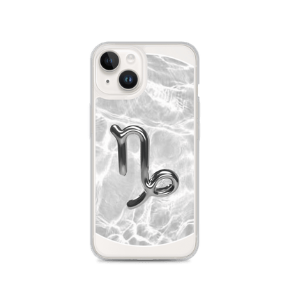 Zodiac Capricorn Magsafe iPhone case with marble metallic design, showcasing cosmic elegance and durability.
