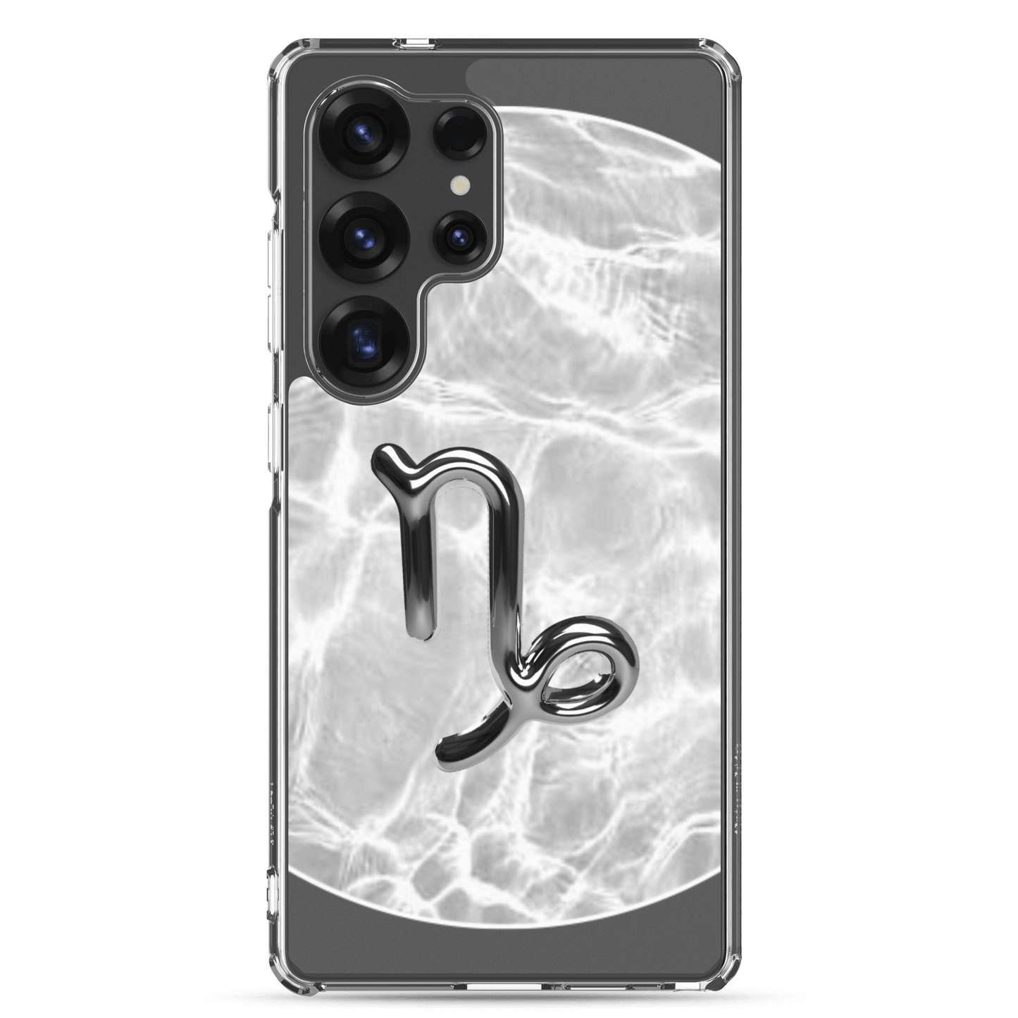 Zodiac Capricorn Samsung phone case featuring a ripple marble design, combining elegance and durability.