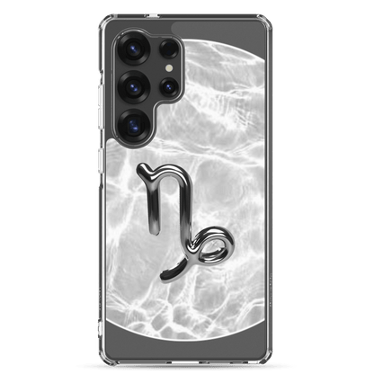 Zodiac Capricorn Samsung phone case featuring a ripple marble design, combining elegance and durability.