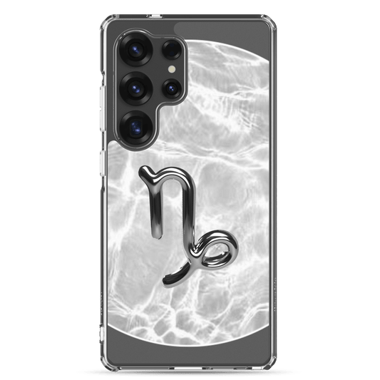 Zodiac Capricorn Samsung phone case featuring a ripple marble design, combining elegance and durability.