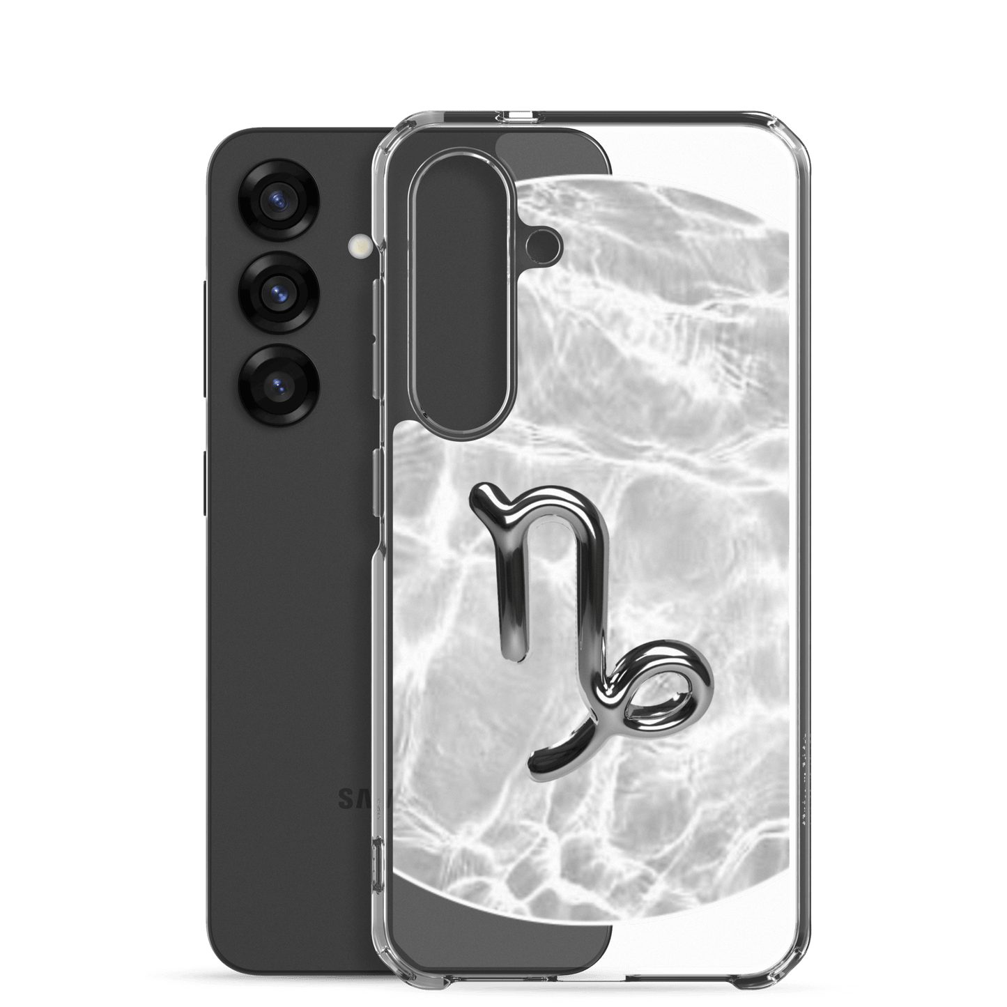 Zodiac Capricorn Samsung Phone Case featuring Ripple Marble design with sleek polycarbonate protection.
