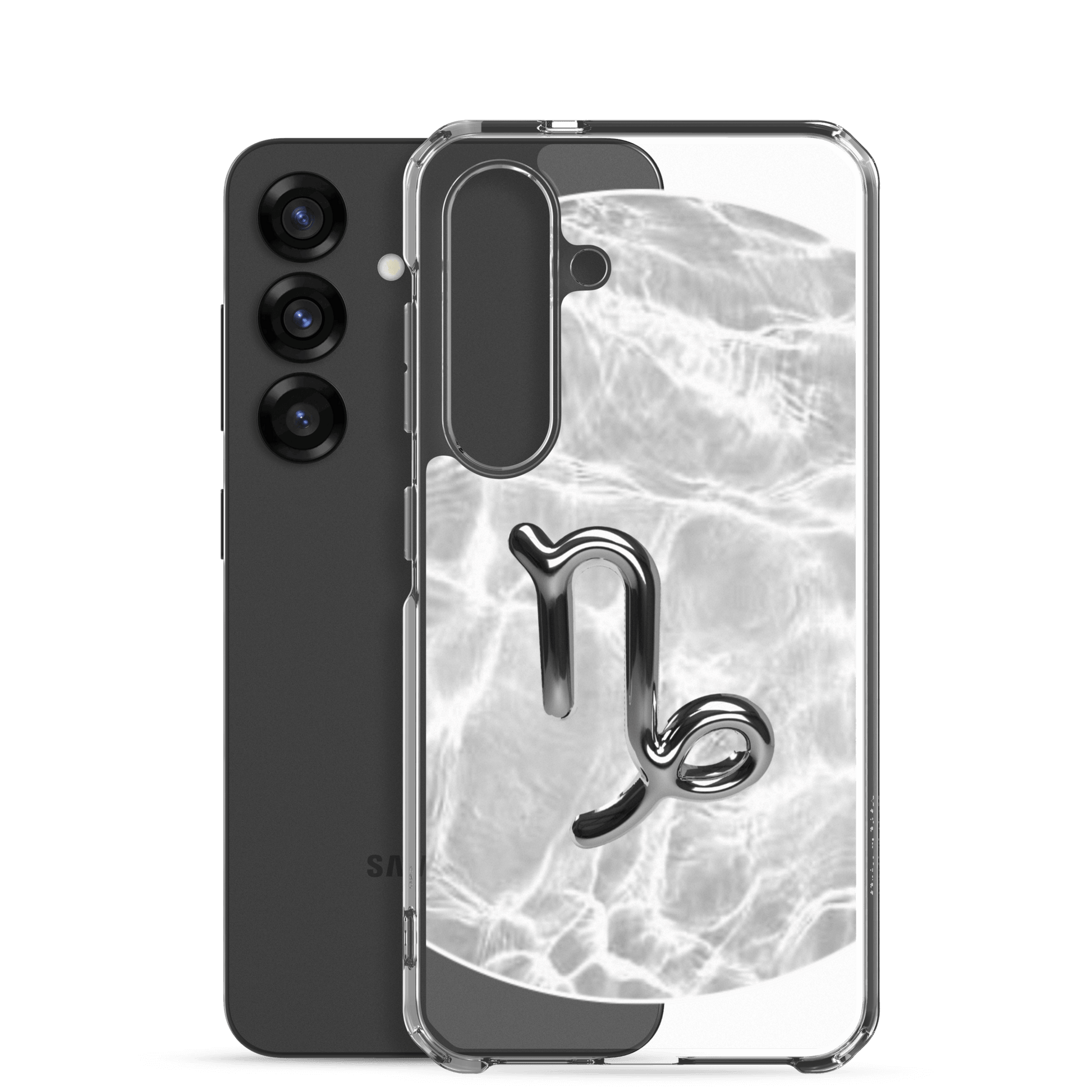 Zodiac Capricorn Samsung Phone Case featuring Ripple Marble design with sleek polycarbonate protection.