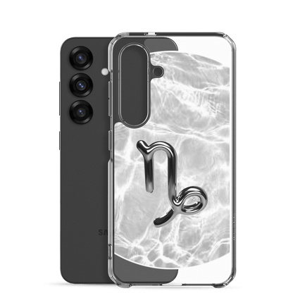 Zodiac Capricorn Samsung Phone Case featuring Ripple Marble design with sleek polycarbonate protection.