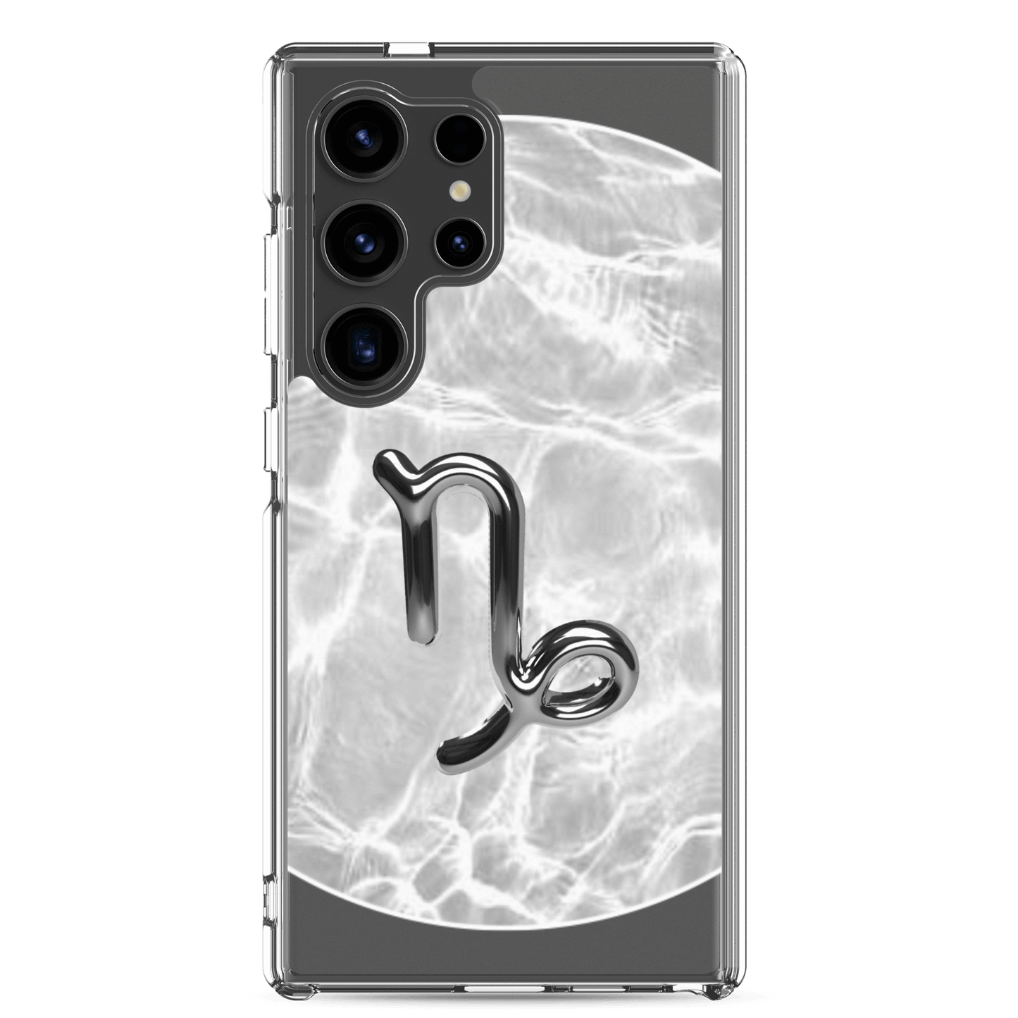 Zodiac Capricorn Samsung Phone Case with Ripple Marble design, showcasing a sleek, resilient, and stylish finish.