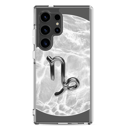 Zodiac Capricorn Samsung Phone Case with Ripple Marble design, showcasing a sleek, resilient, and stylish finish.