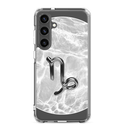 Zodiac Capricorn Samsung phone case with ripple marble design, offering stylish and durable protection.