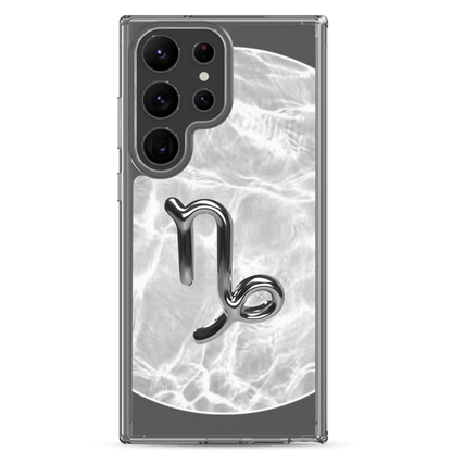 Zodiac Capricorn Samsung phone case with Ripple Marble design, showcasing resilience and refined taste.