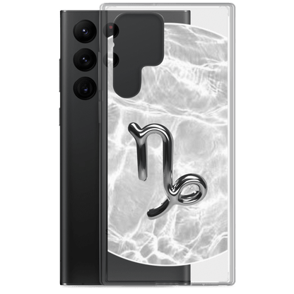 Zodiac Capricorn Samsung Phone Case featuring Ripple Marble design with Capricorn symbol and sleek polycarbonate protection.