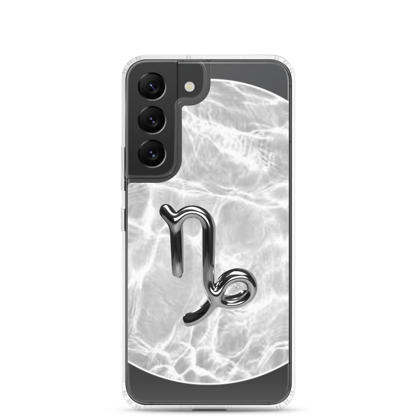 Zodiac Capricorn Samsung Phone Case with Ripple Marble design, showcasing resilience and elegance in a protective shell.