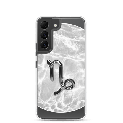 Zodiac Capricorn Samsung Phone Case with Ripple Marble design, showcasing resilience and elegance in a protective shell.