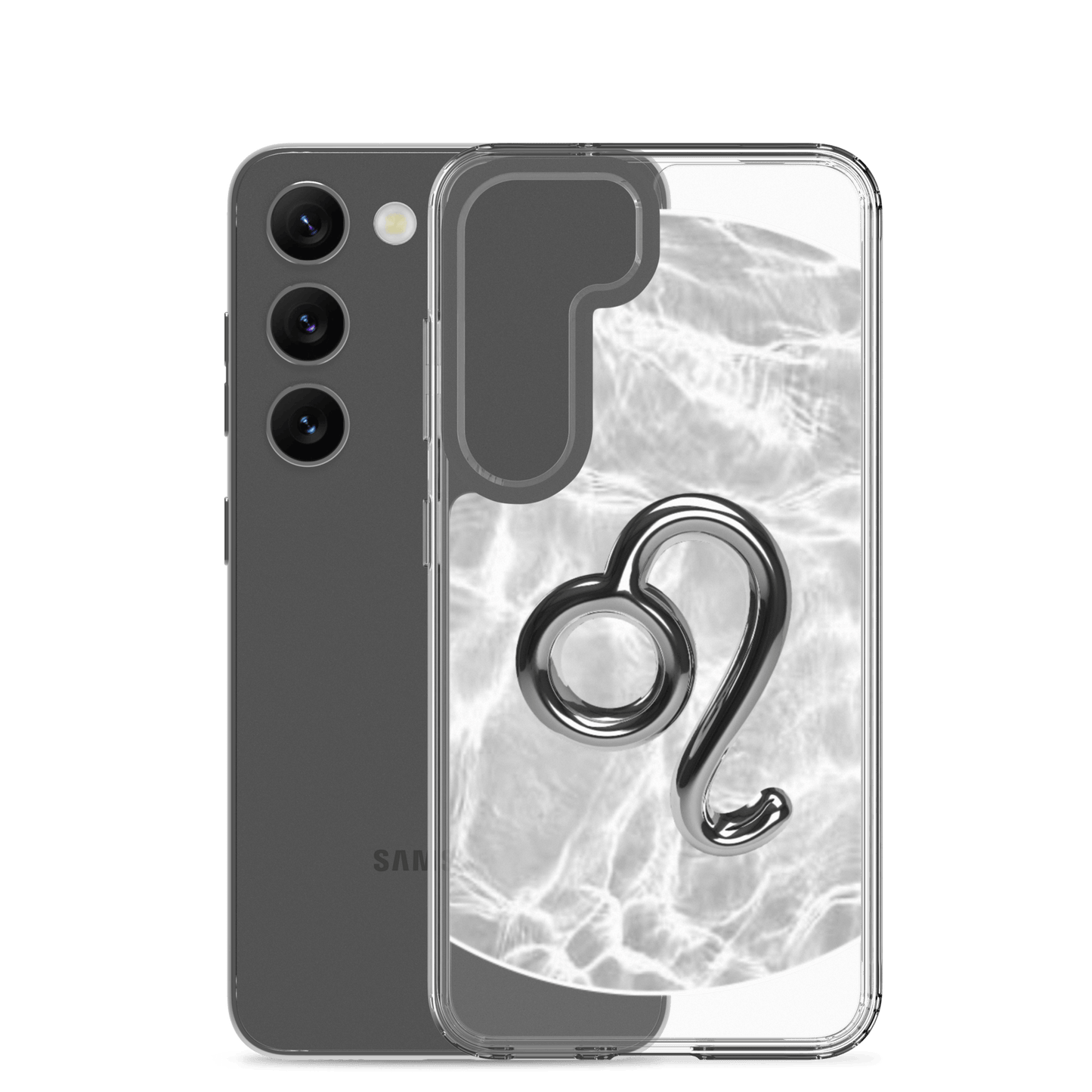 Zodiac Leo Samsung Phone Case in Ripple Marble design showcasing a sleek, flexible phone cover with fluid motifs.