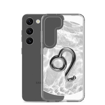 Zodiac Leo Samsung Phone Case in Ripple Marble design showcasing a sleek, flexible phone cover with fluid motifs.