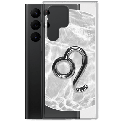 Zodiac Leo Samsung Phone Case with Ripple Marble finish, showing vibrant lion symbol design against a stylish backdrop.
