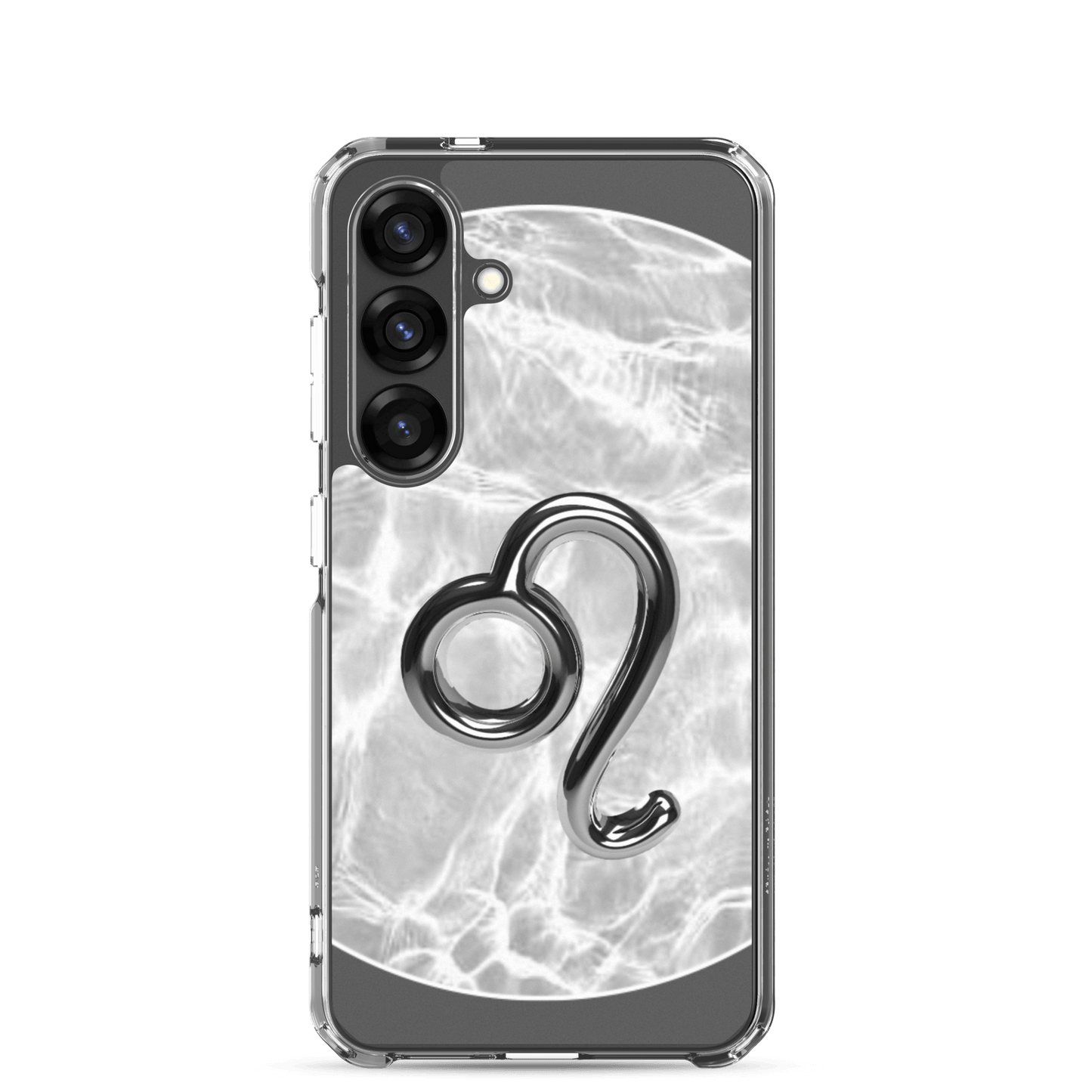 Zodiac Leo Samsung Phone Case - Ripple Marble design with glossy lion symbol on a sleek polycarbonate surface.