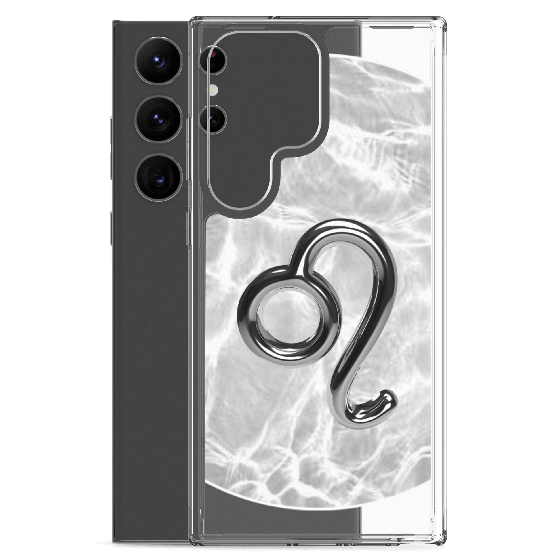 Vibrant Leo Samsung Phone Case with Ripple Marble design, showcasing a stylish lion symbol on a protective cover.