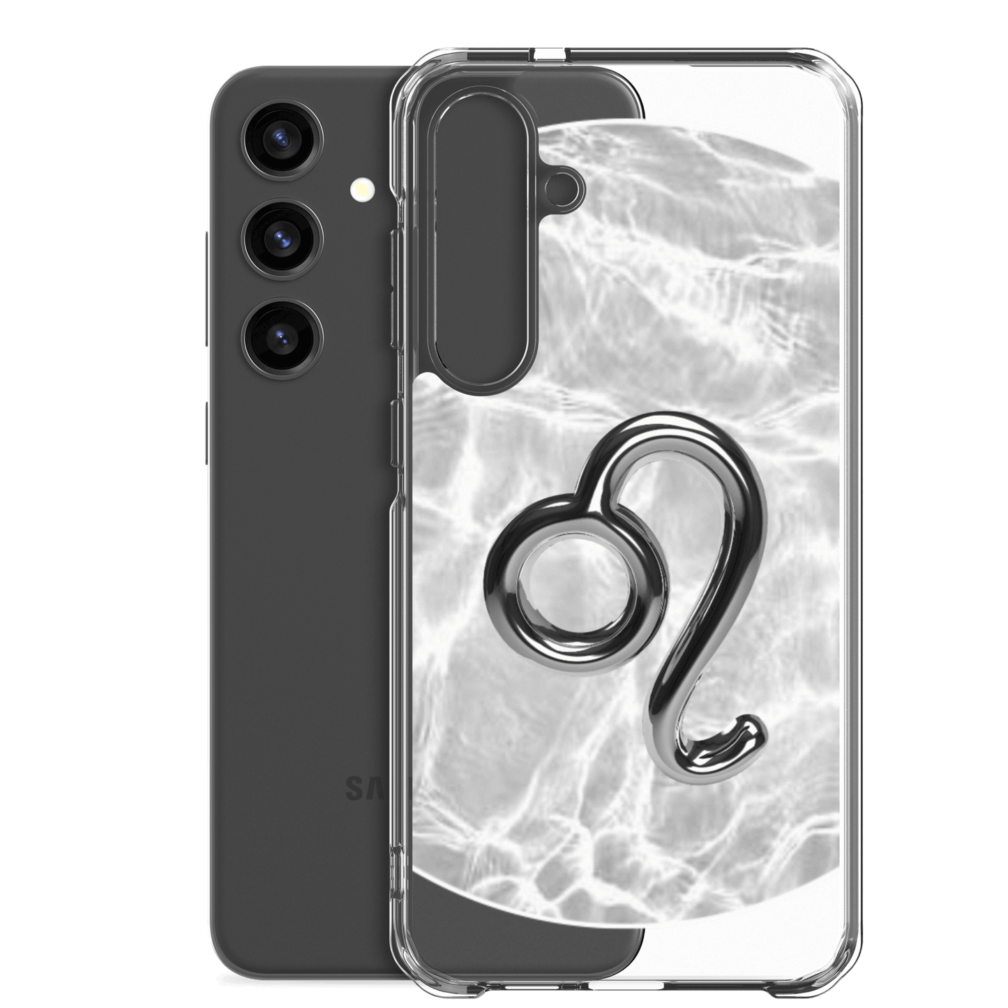Zodiac Leo Samsung Phone Case featuring Ripple Marble design for stylish protection and vibrant energy.